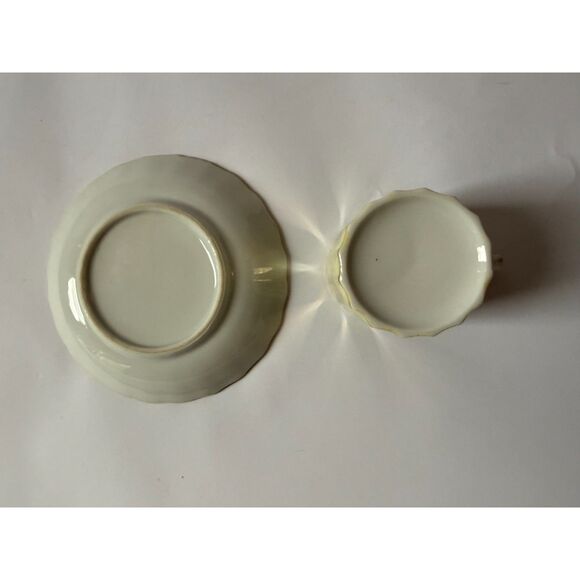 VTG Iridescent Yellow & Gold Lustreware Teacup Set – Unmarked Japanese Porcelain - Picture 7 of 7